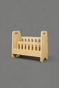 wooden shelf side on grey background